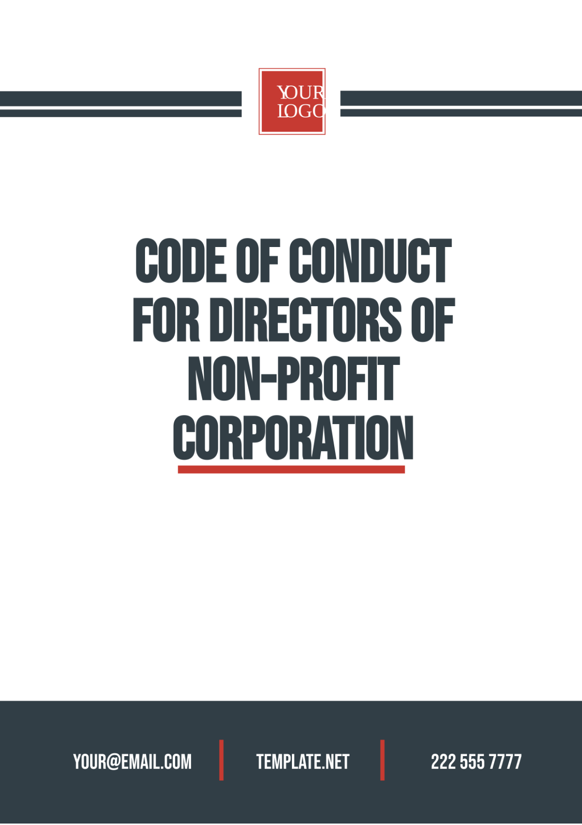 Code of Conduct for Directors of Non-Profit Corporation Template