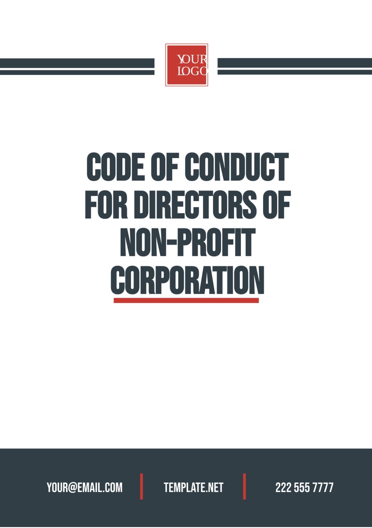 Code of Conduct for Directors of Non-Profit Corporation Template - Edit Online & Download