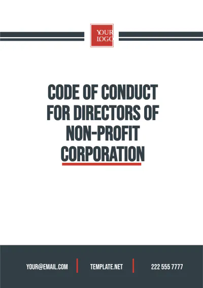Free Code of Conduct for Directors of Non-Profit Corporation Template to Edit Online