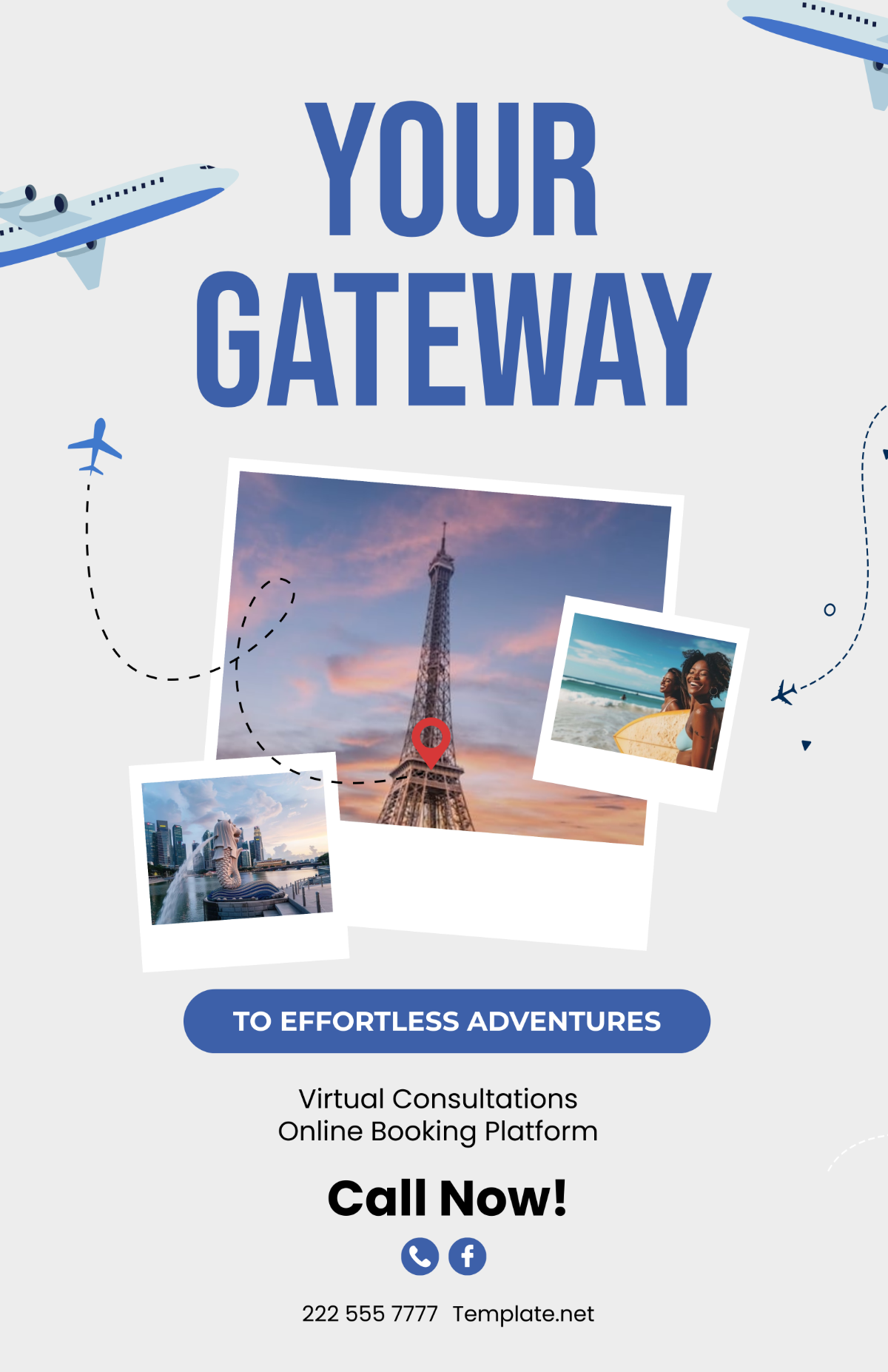 Travel Agency Digital Poster Template