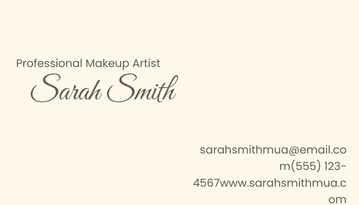 Free Makeup Artist Business Card Template to Edit Online