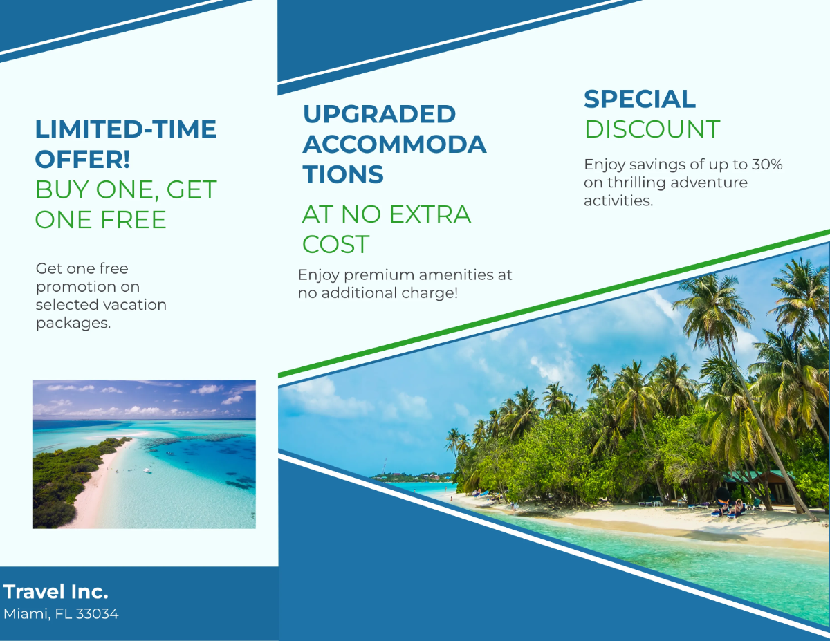 Free Travel Agency Promotional Brochure Template to Edit Online