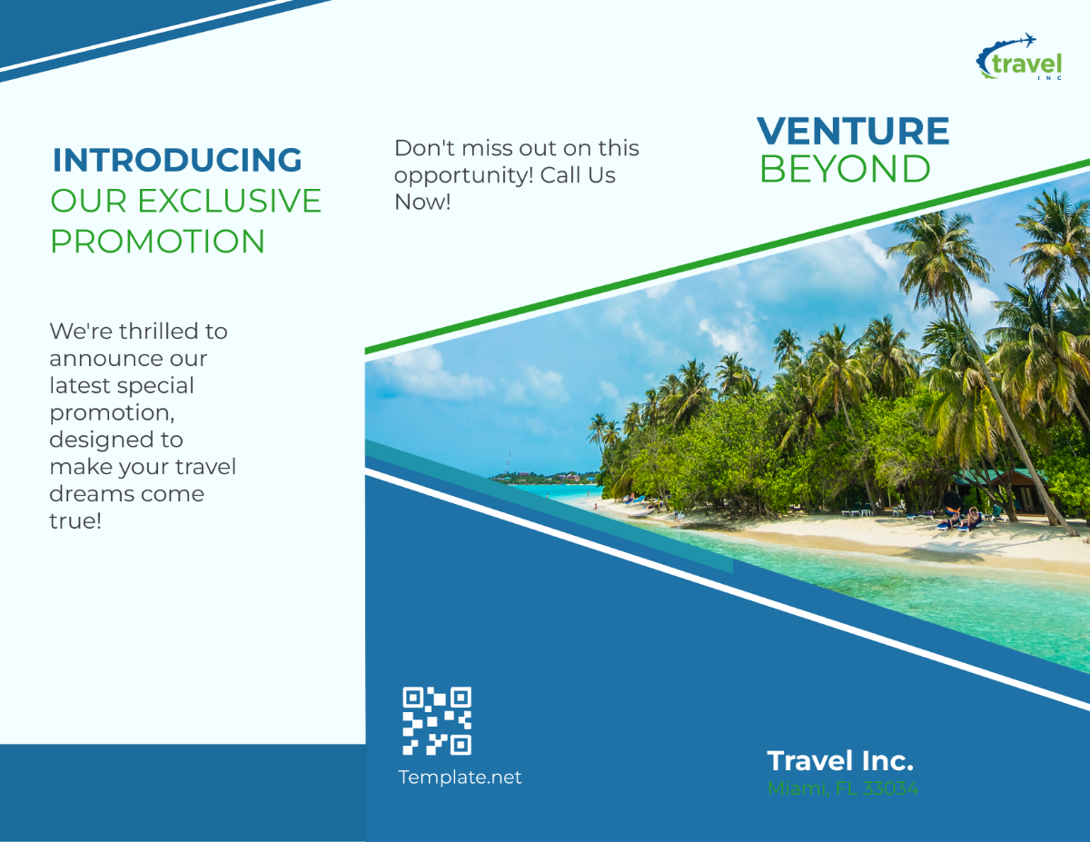 Free Travel Agency Promotional Brochure Template