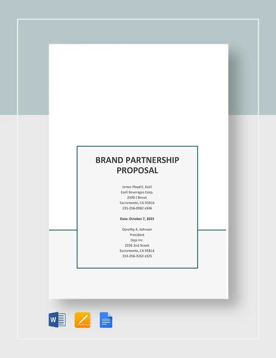 Brand Partnership Proposal Template