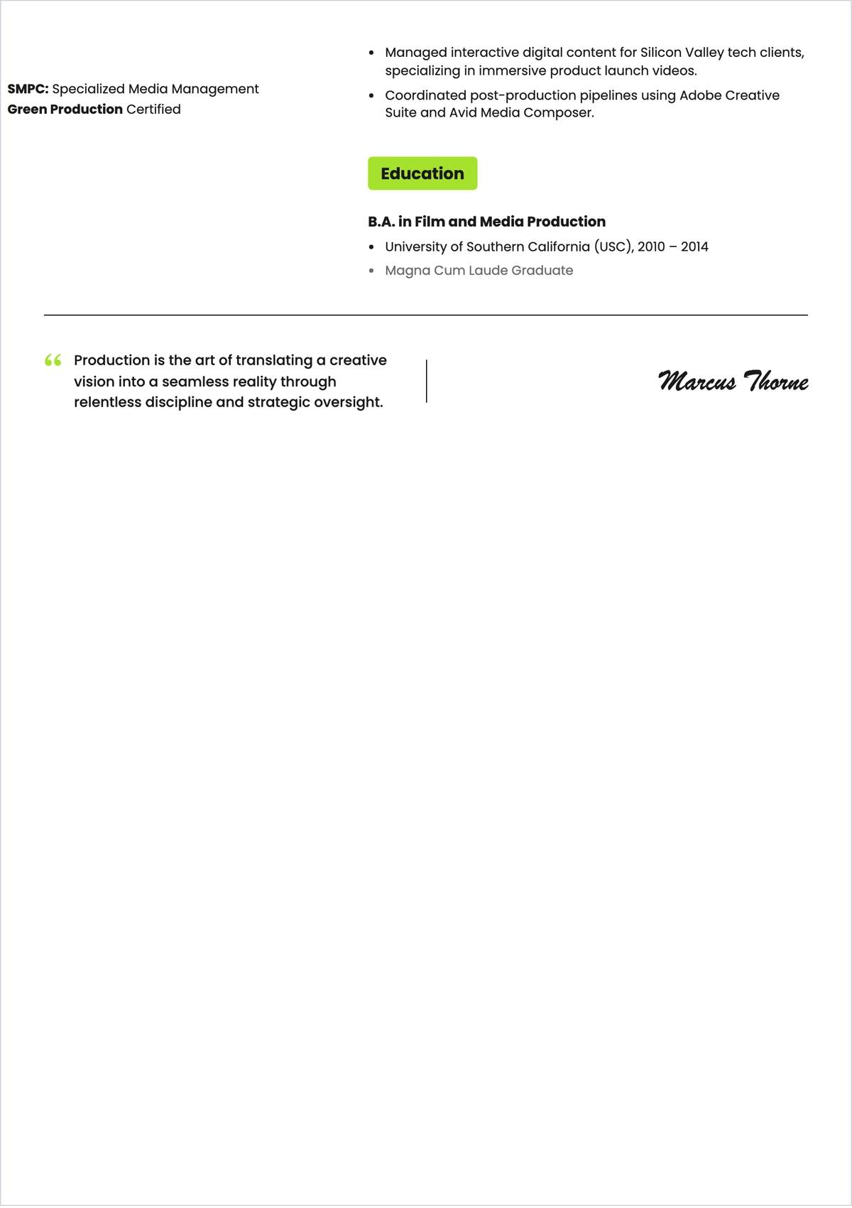 Free CV Producer Half ATS CV Template, AI CV Builder