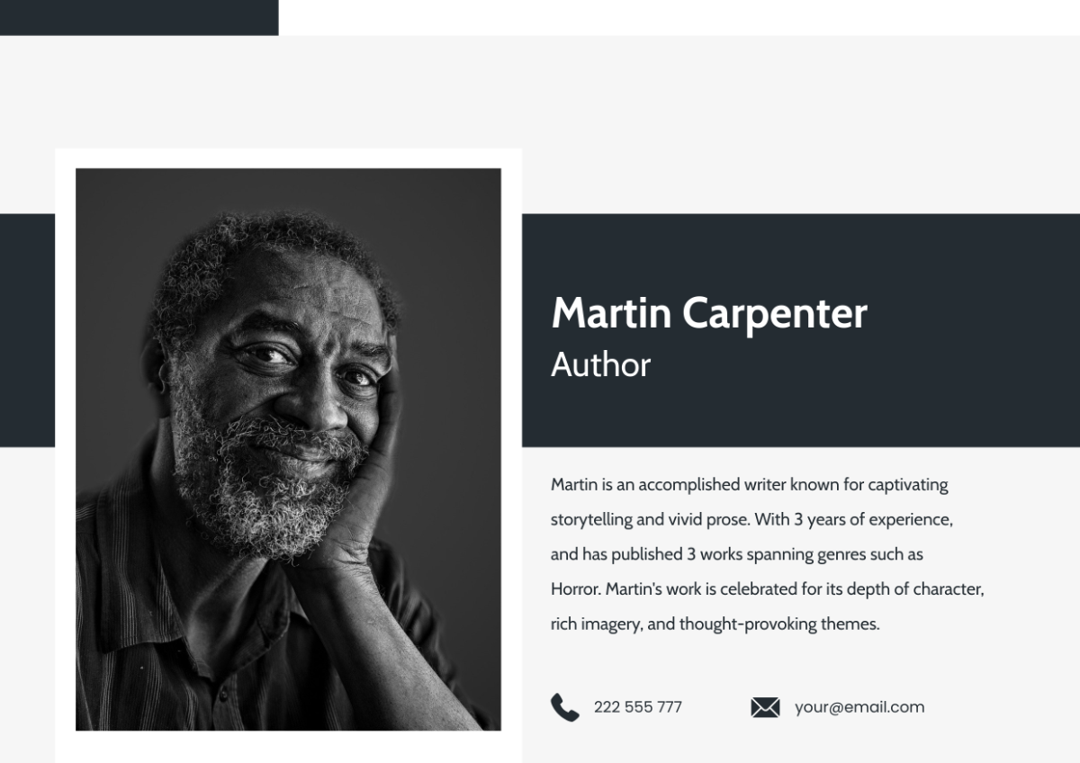CV Author Half Cover Page Template