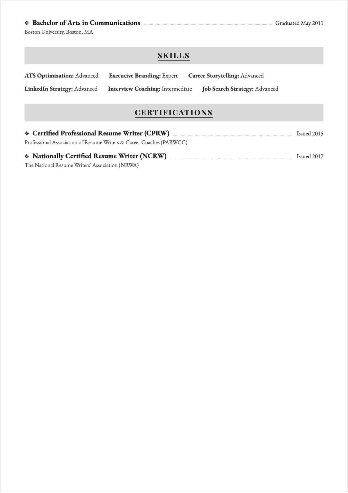 Free CV Author Half Cover ATS CV Template, AI CV Builder
