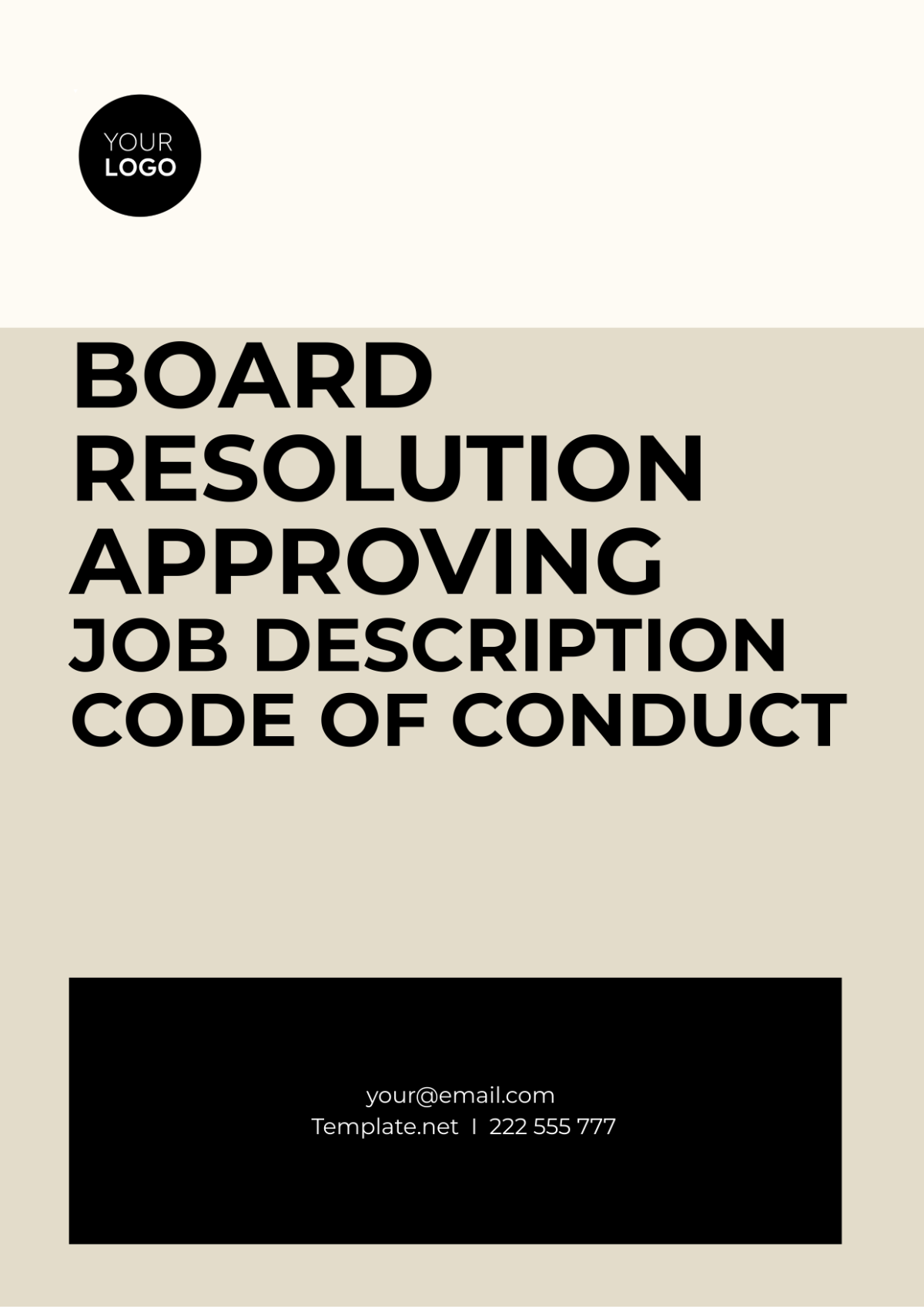 Board Resolution Approving Job Description Code Of Conduct Template