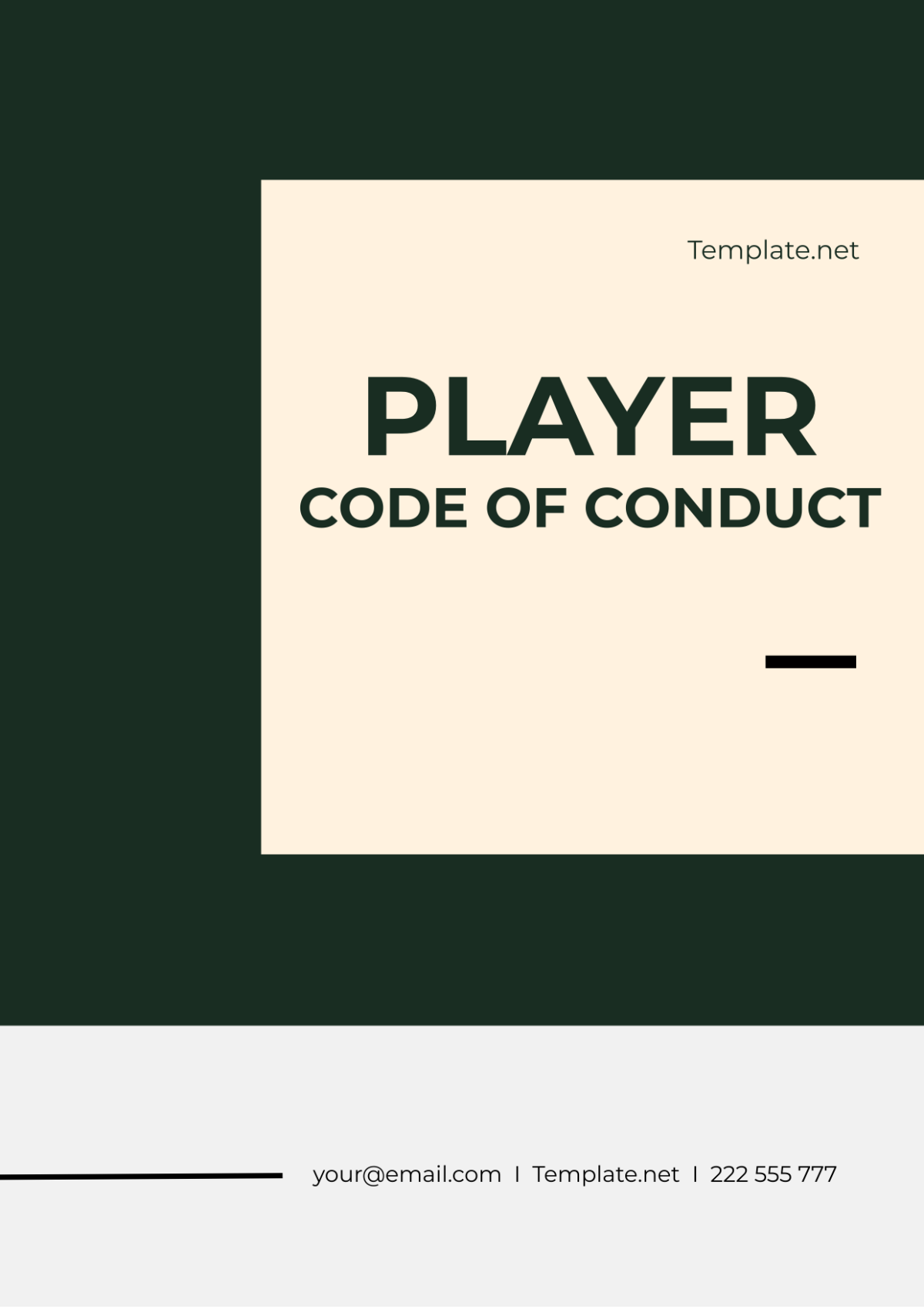 Player Code of Conduct Template