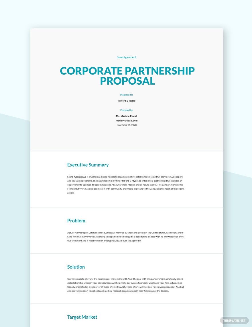 Corporate Partnership Proposal Template