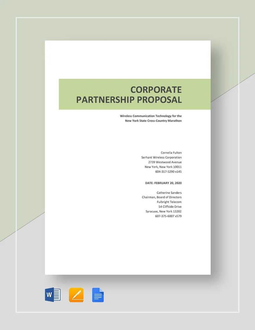 Corporate Partnership Proposal Template