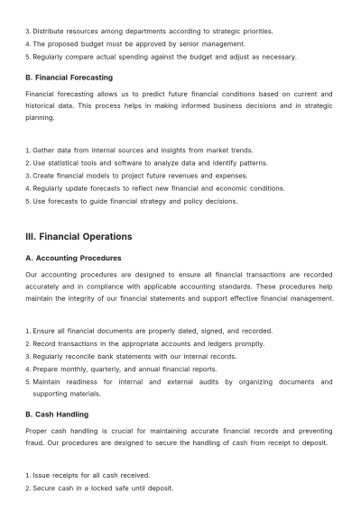 Free Travel Agency Finance SOP Template to Edit Online