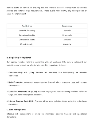 Free Travel Agency Finance SOP Template to Edit Online
