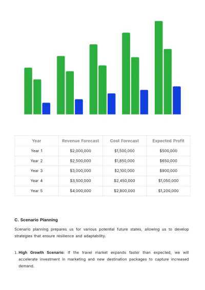 Free Travel Agency Financial Strategy Template to Edit Online