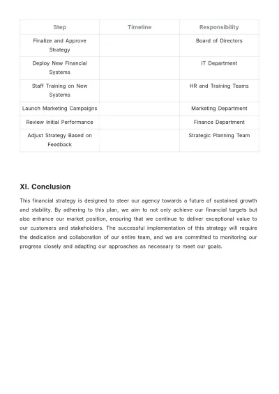 Free Travel Agency Financial Strategy Template to Edit Online