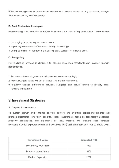 Free Travel Agency Financial Strategy Template to Edit Online