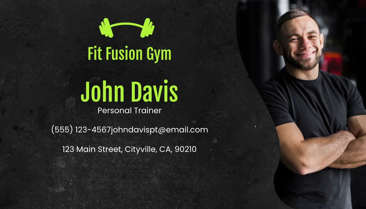 Free Personal Trainer Business Card Template to Edit Online