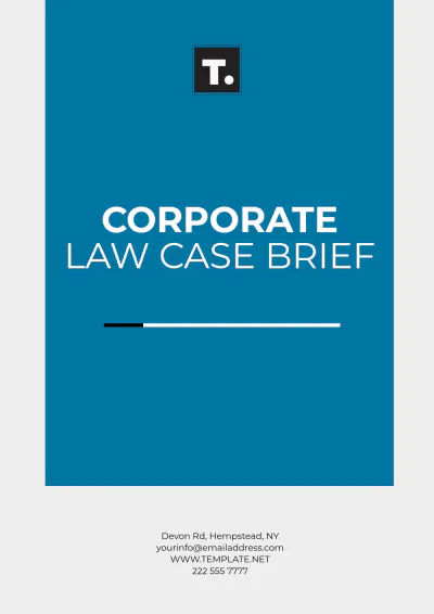 Free Corporate Law Case Brief Template to Edit Online