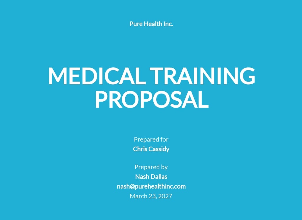 Proposal Template For Training