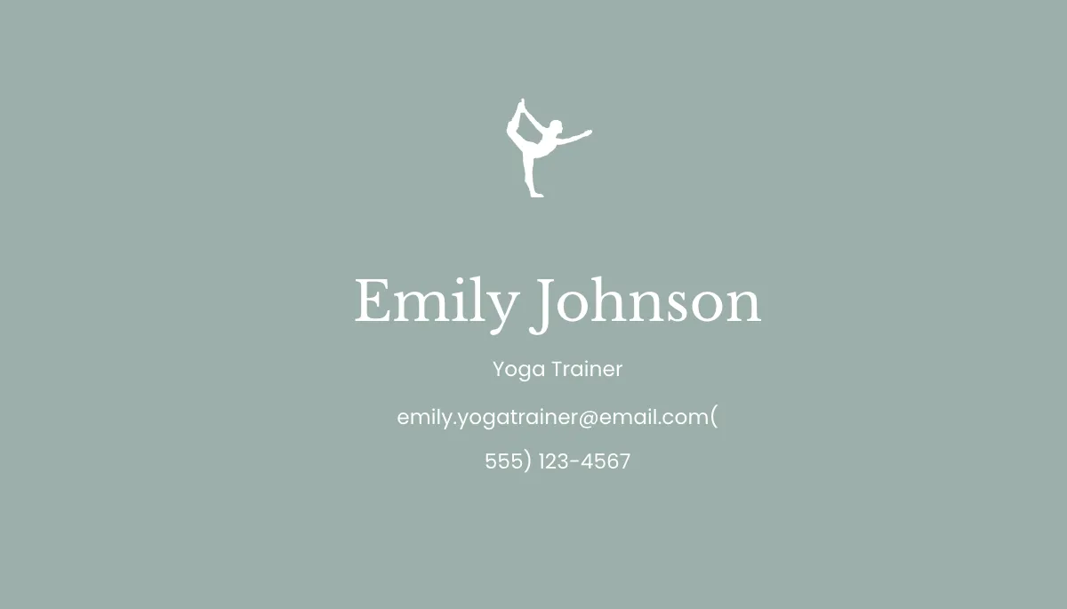 Free Yoga Trainer Business Card Template to Edit Online