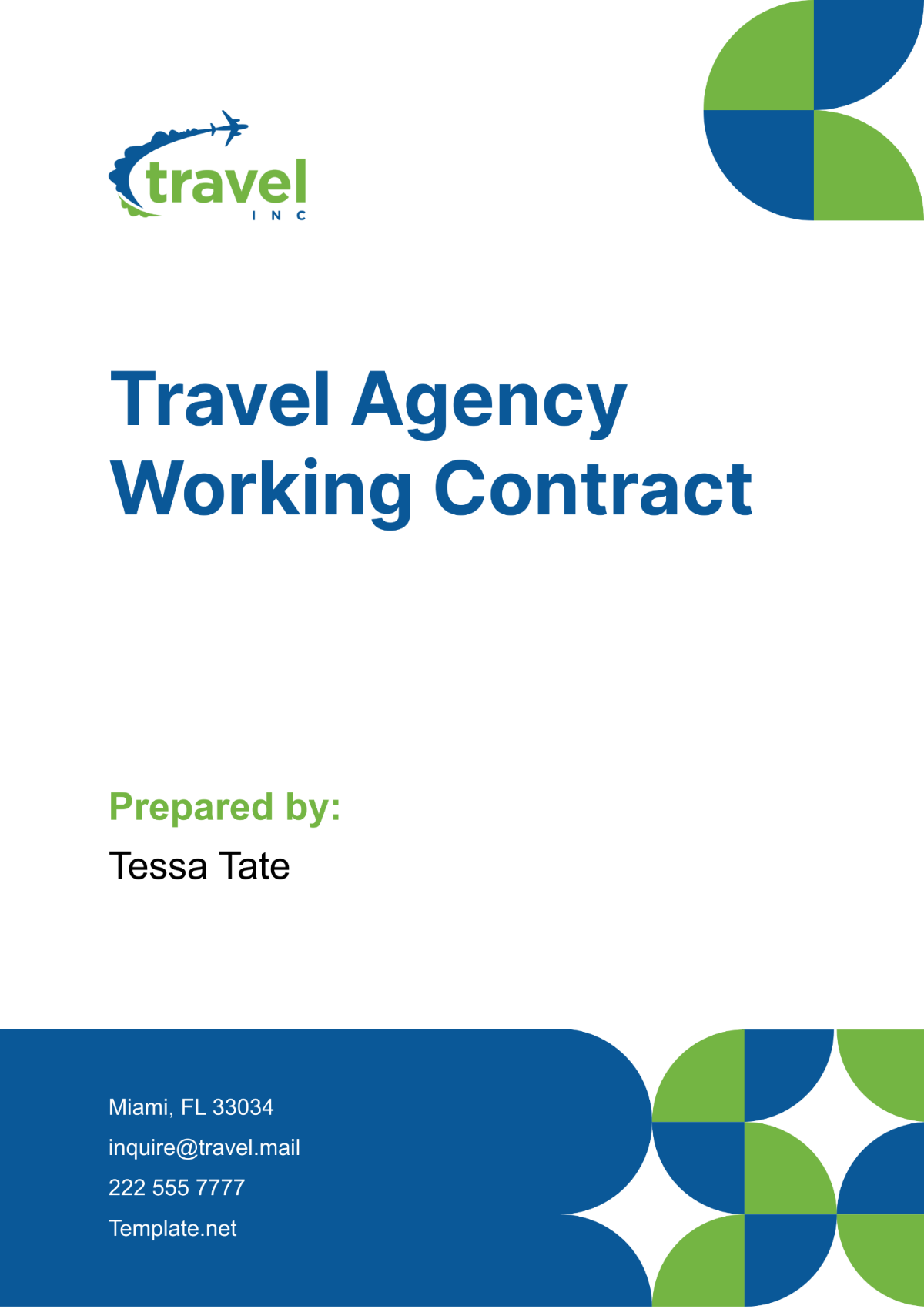 Free Travel Agency Working Contract Template