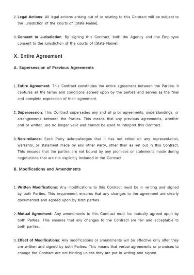 Free Travel Agency Working Contract Template to Edit Online