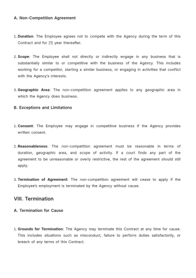 Free Travel Agency Working Contract Template to Edit Online