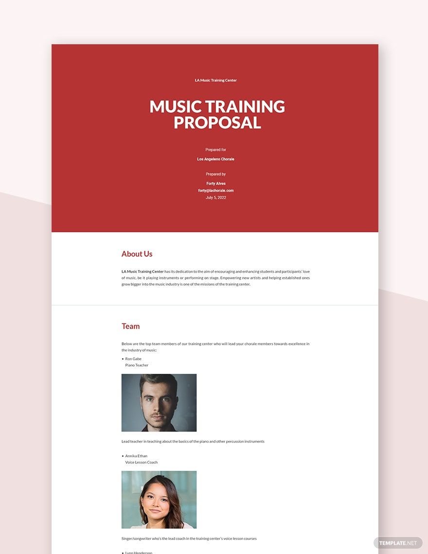 Music Training Proposal Template