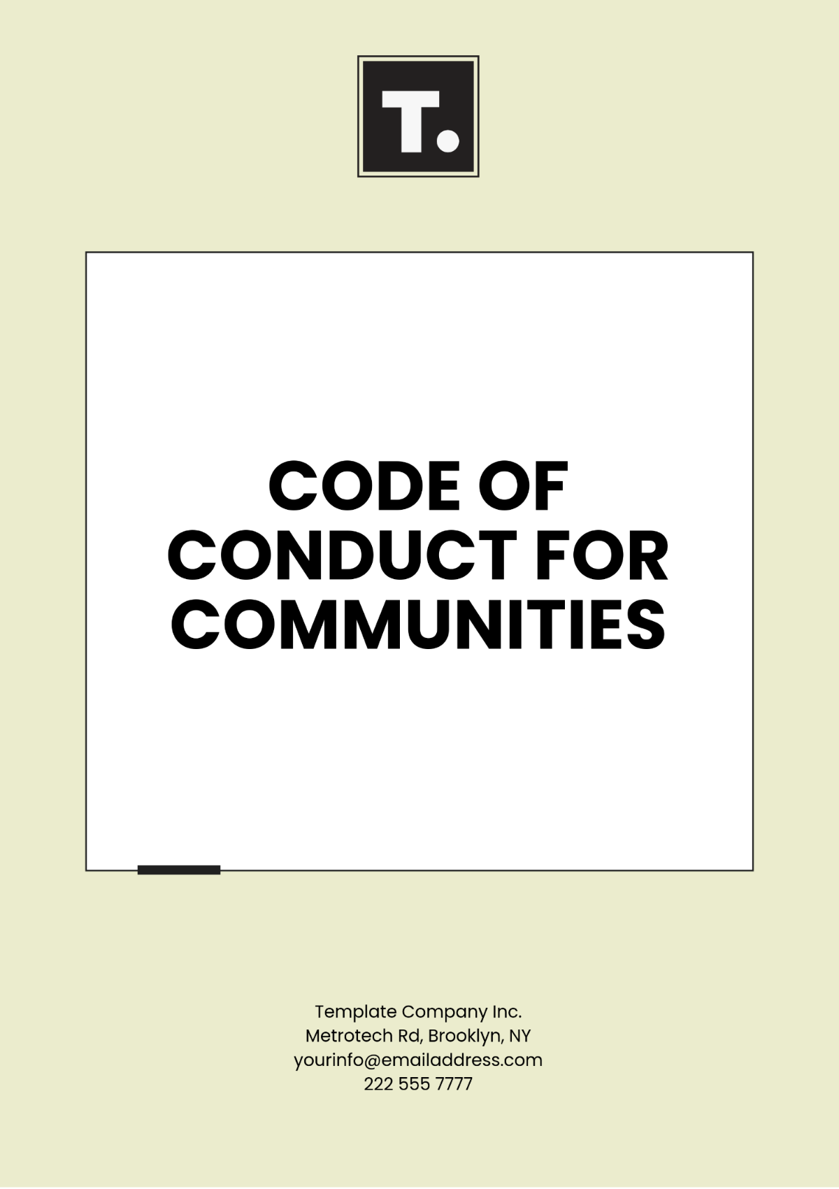 Code of Conduct for Communities Template