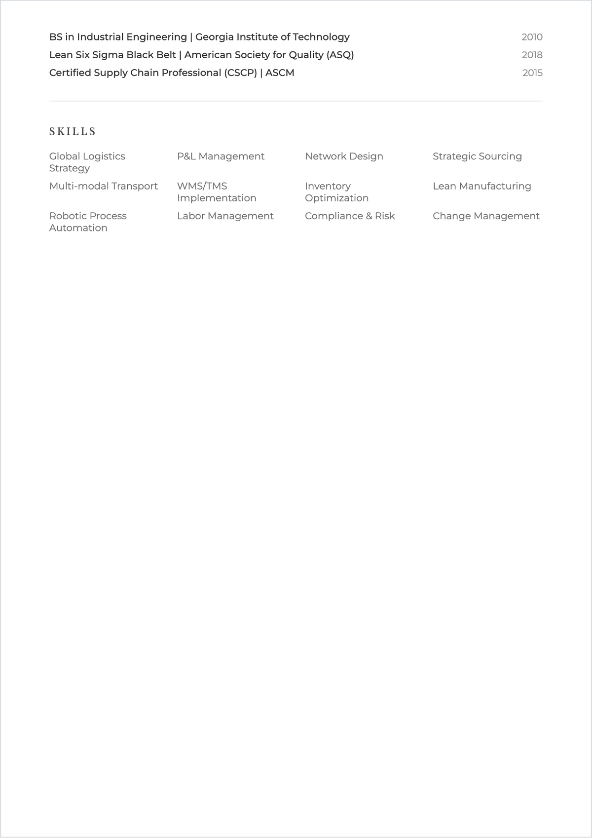 Free CV Executive ATS CV Template, AI CV Builder