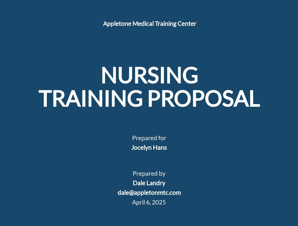 Nursing Training Proposal Template - Google Docs, Word, Apple With Regard To Training Proposal Template