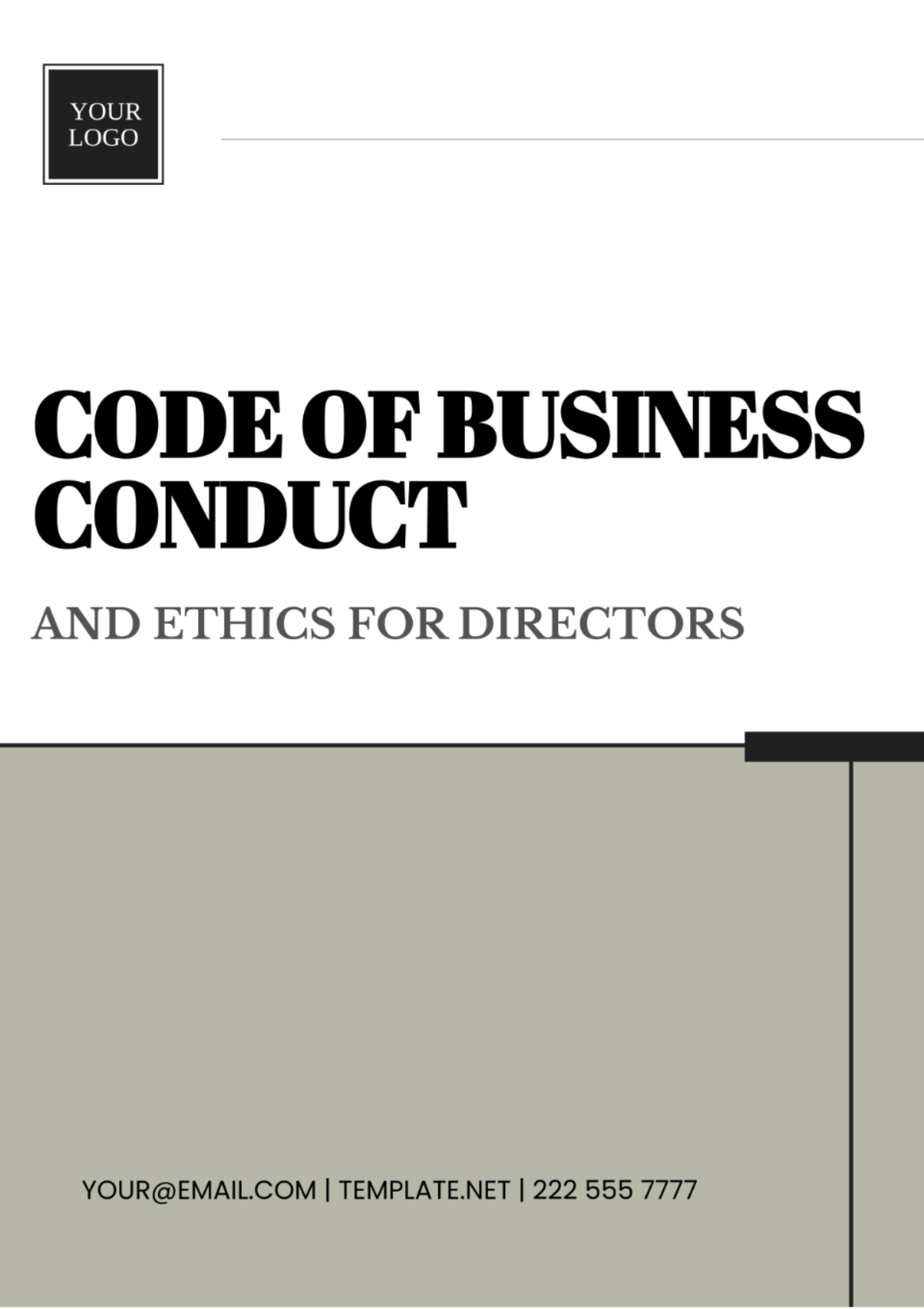 Code of Business Conduct and Ethics for Directors Template