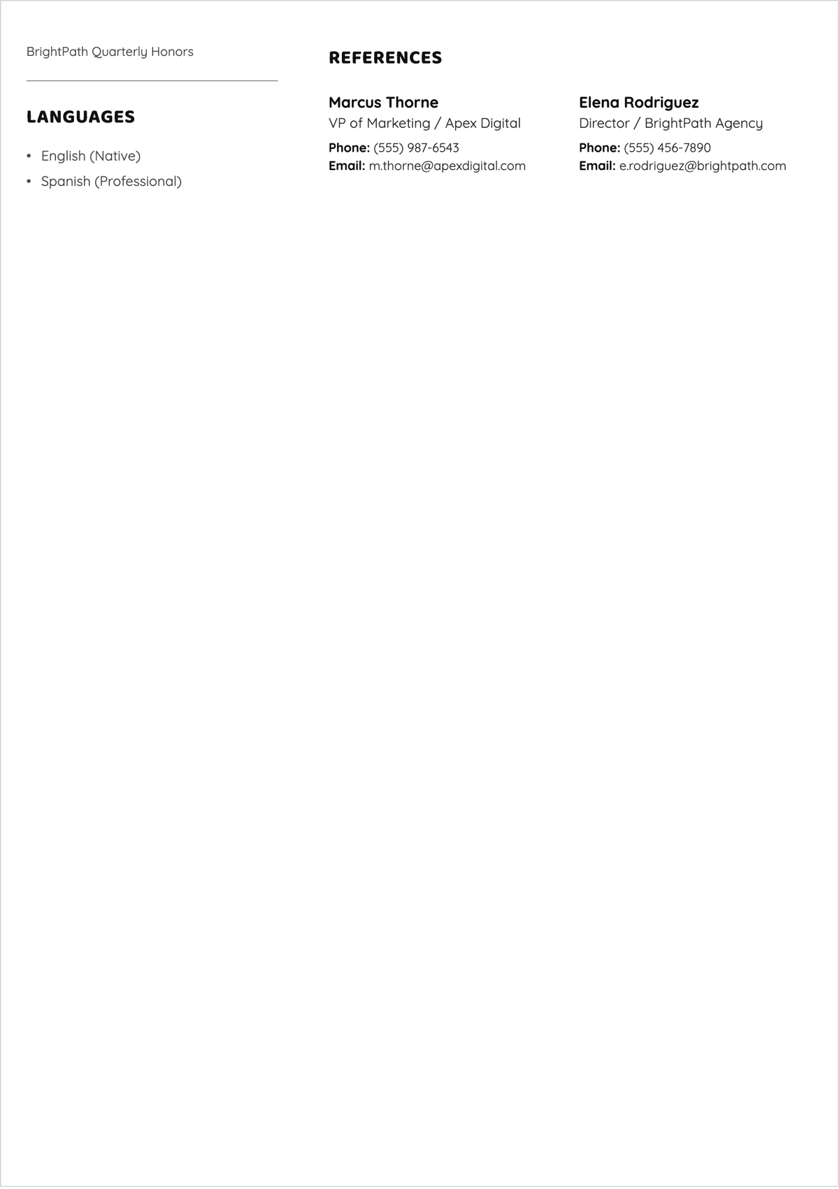 Free CV Elegant ATS CV Template, AI CV Builder