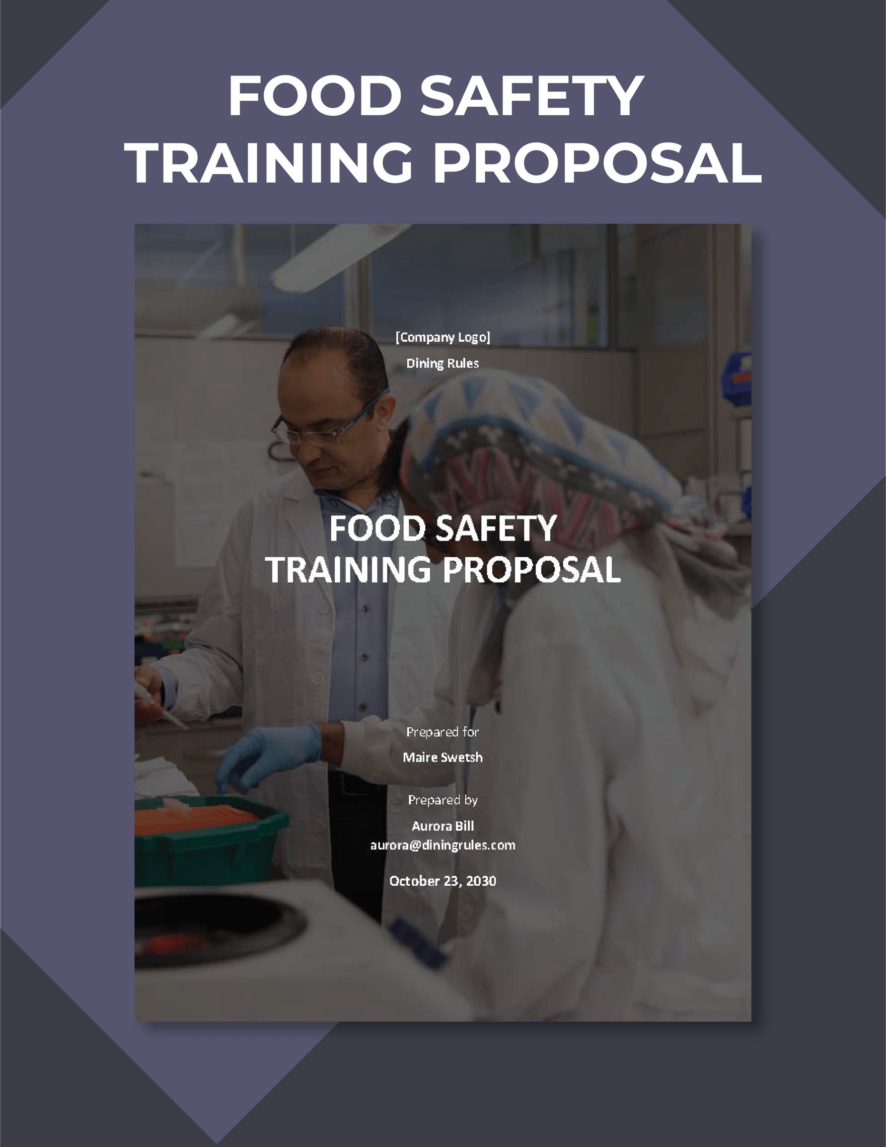 Food Safety Training Proposal Template