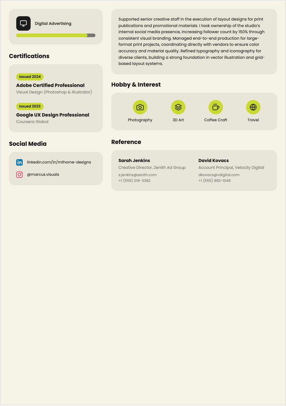 Free CV Creative ATS CV Template, AI CV Builder