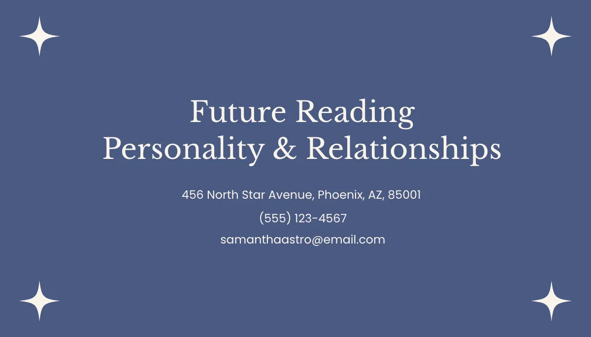 Free Astrology Business Card Template to Edit Online