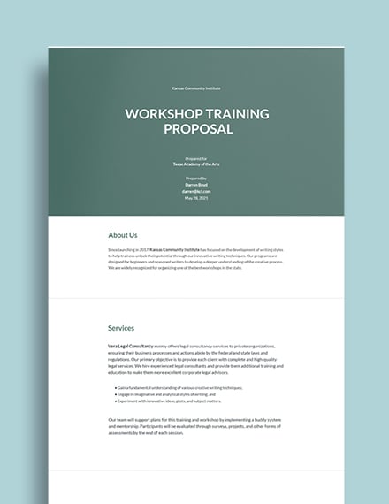 FREE Training Proposal Template Word (DOC) PSD InDesign Apple