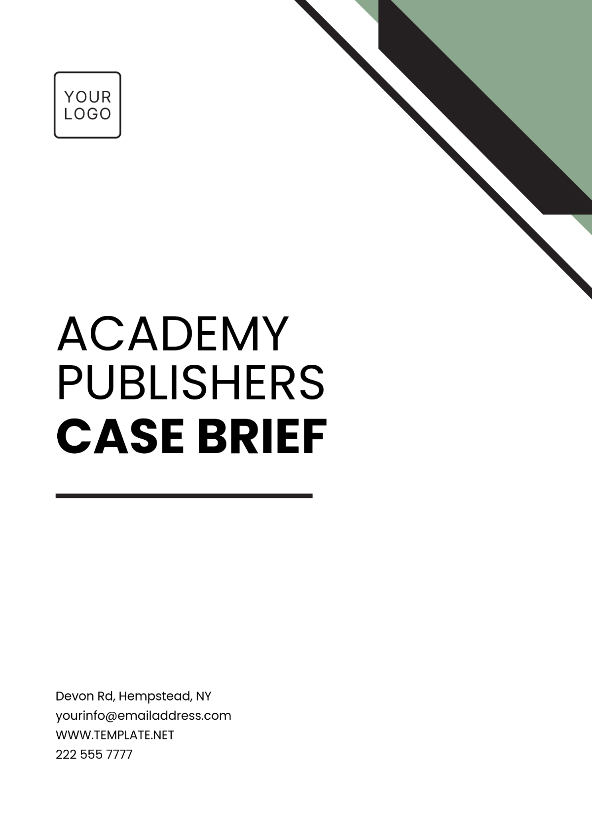 Academy Publishers Case Brief Template - Edit Online & Download