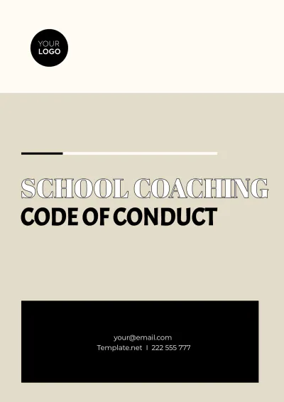 Free School Coaching Code of Conduct Template to Edit Online