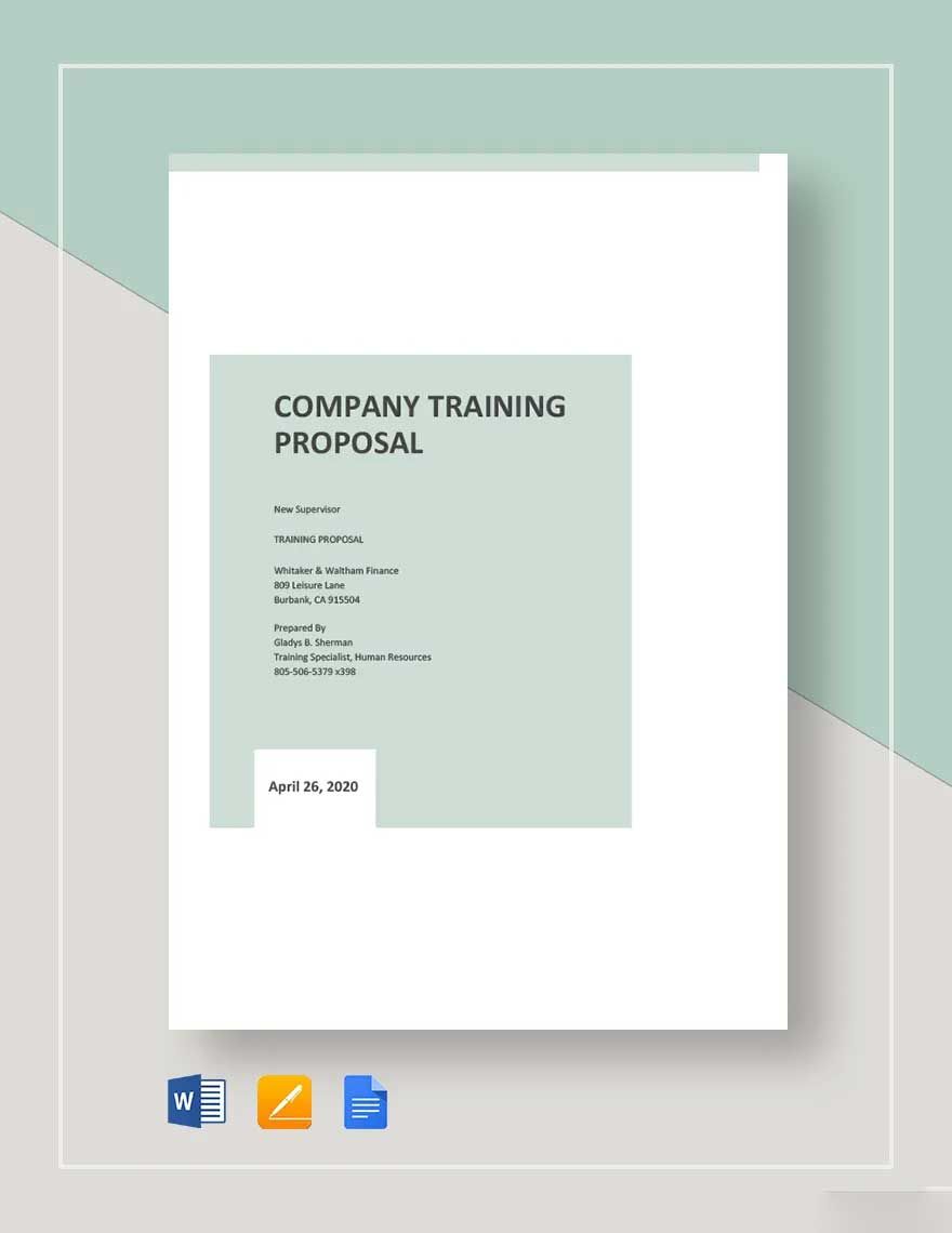 Company Training Proposal Template