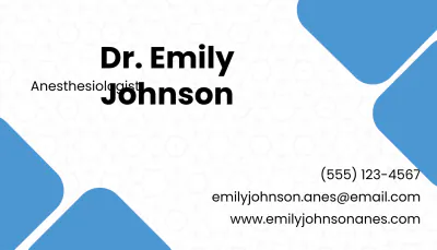 Free Anesthesiologist Business Card Template to Edit Online