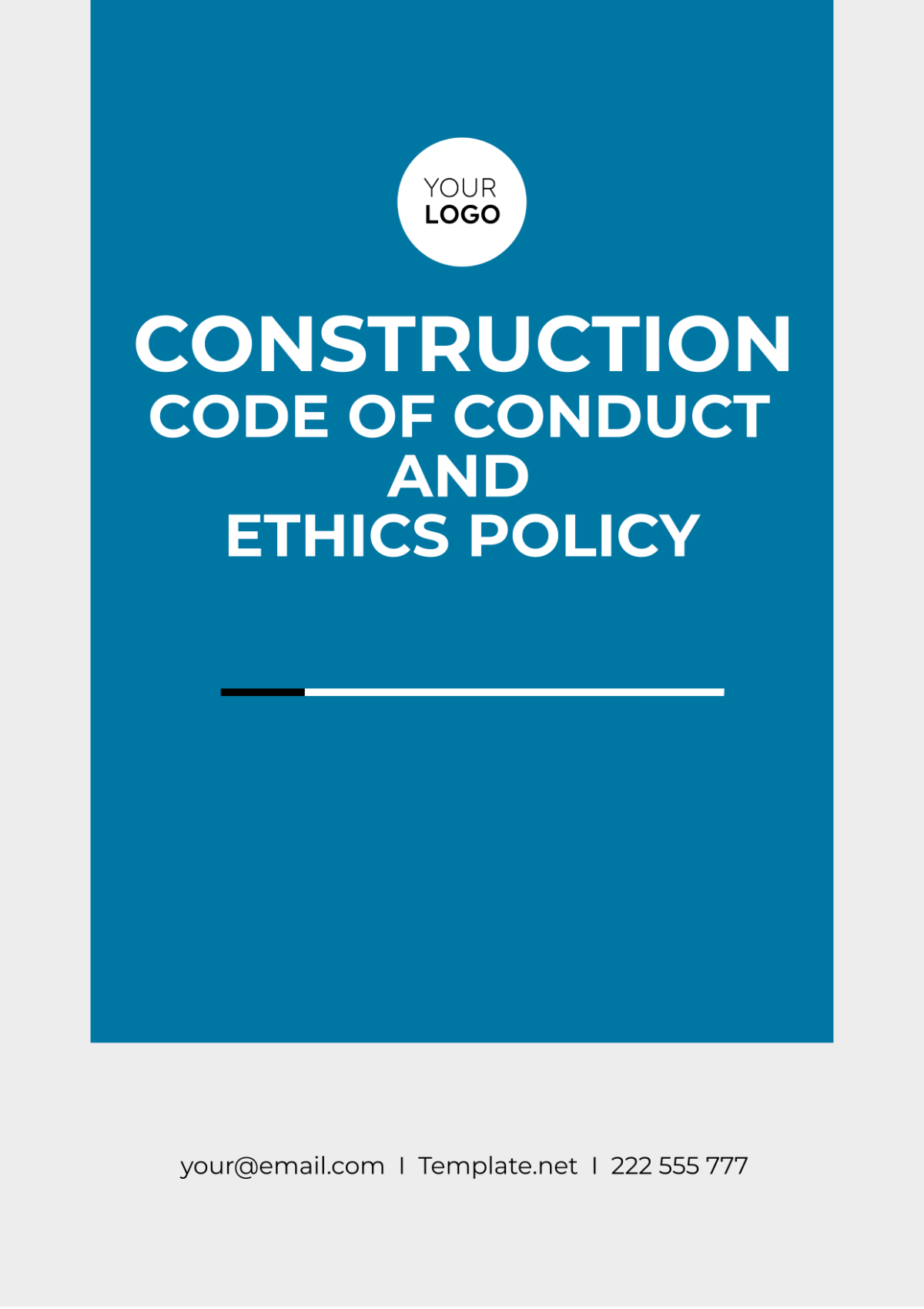 Construction Code of Conduct and Ethics Policy Template
