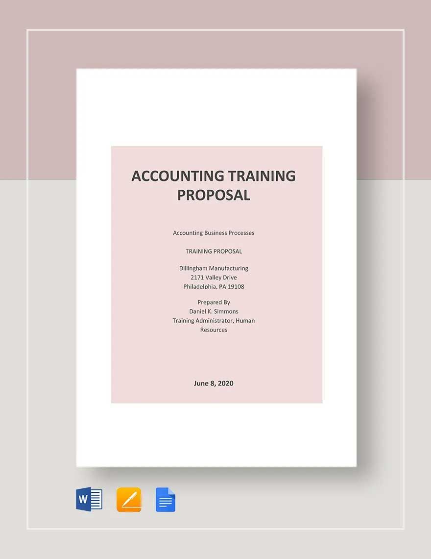Accounting Training Proposal Template