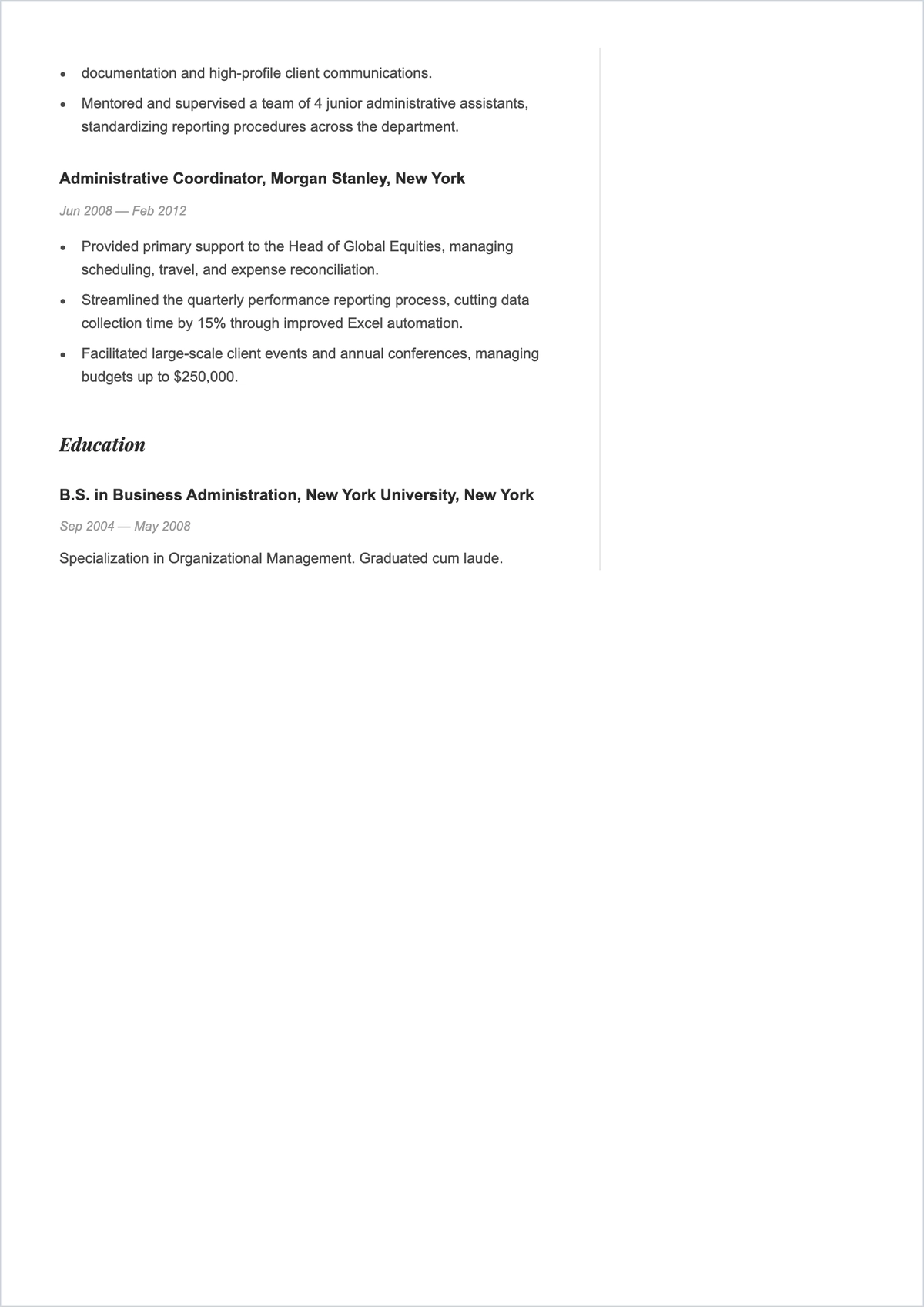 Free CV Executive Assistant ATS CV Template, AI CV Builder