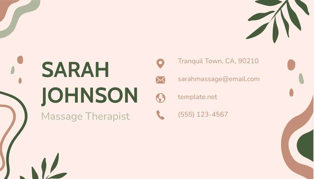 Message Therapist Business Card Template