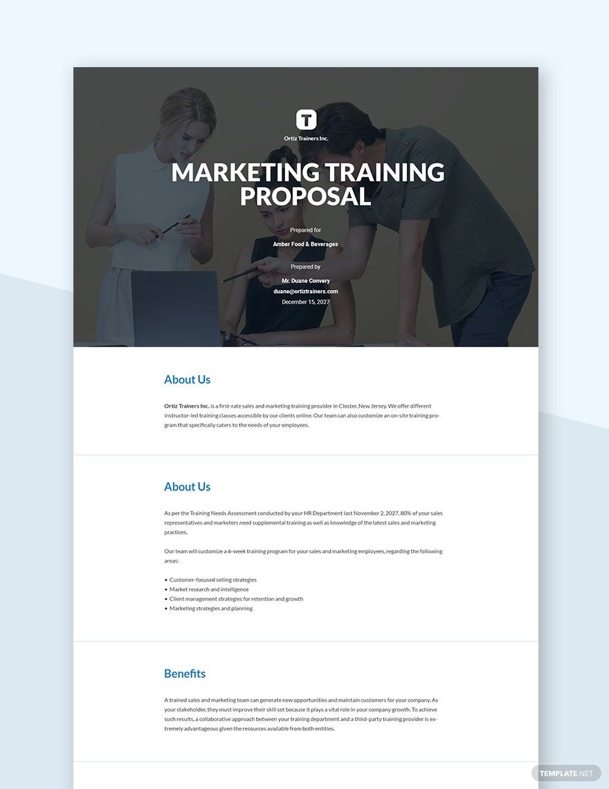 Marketing Business Proposal Template - Google Docs, Word, Apple Pages ...