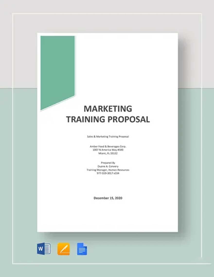 Marketing Training Proposal Template