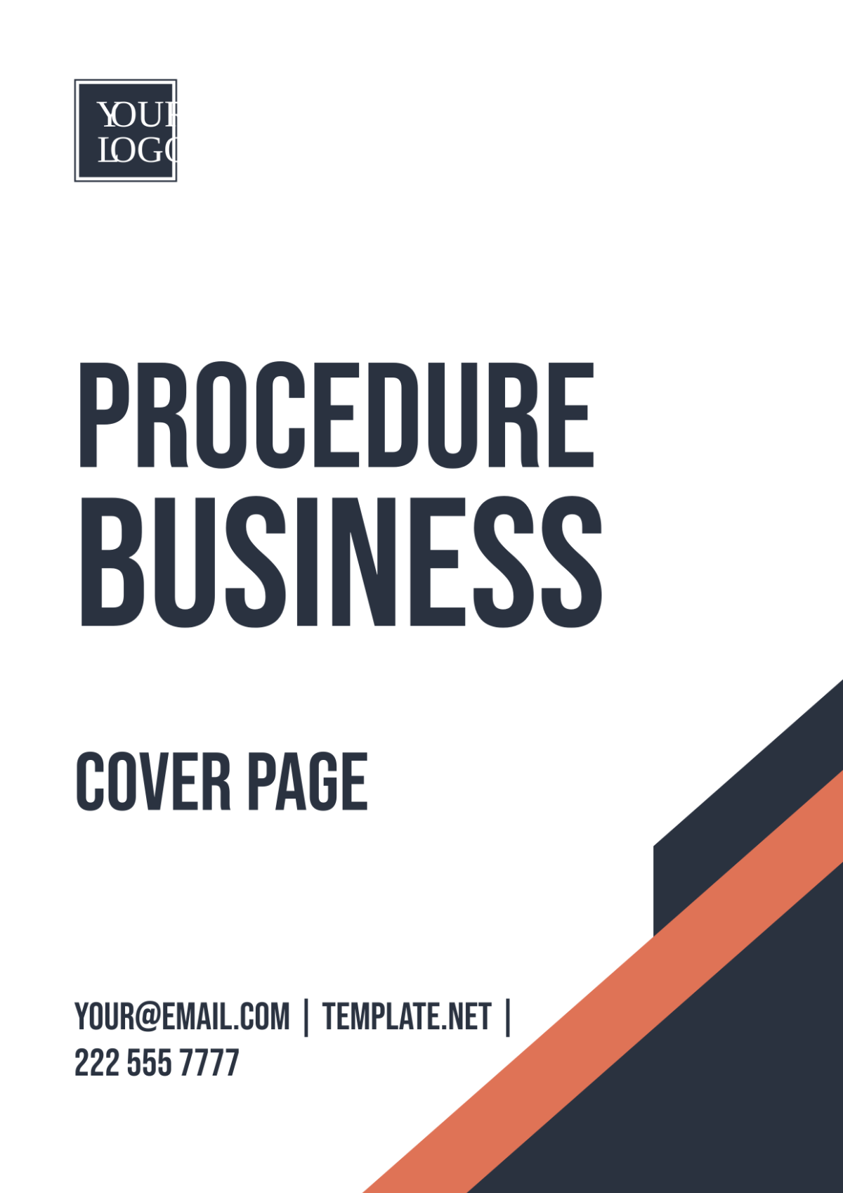 Free Procedure Business Cover Page Template
