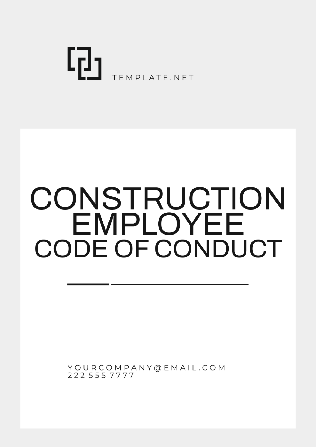 Free Construction Employee Code of Conduct Template