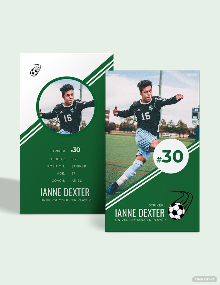 Sample Soccer Trading Card Template Download in Word, Illustrator